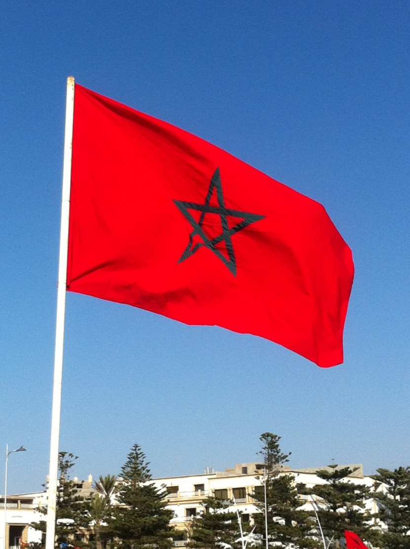 Moroccan flag standing proudly